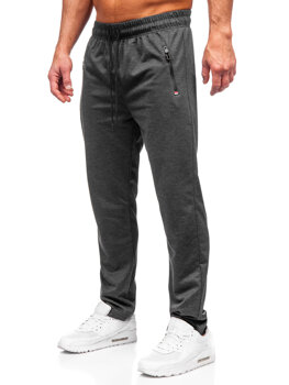 Antracytowe spodnie męskie dresowe Denley JX6322
