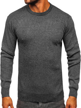Antracytowy sweter męski basic Denley S8502