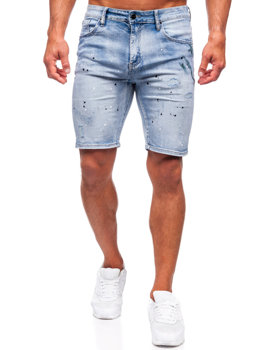 Błękitne krótkie spodenki jeansowe męskie Denley MP0262BC