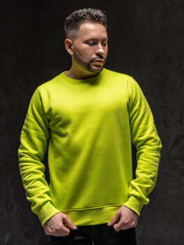 Bluza męska bez kaptura zielony-neon Denley 2001A1