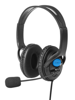 Czarne słuchawki nauszne przewodowe z mikrofonem QHG-02