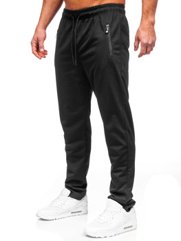 Czarne spodnie męskie dresowe Denley JX6115