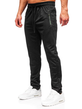 Czarne spodnie męskie dresowe Denley JX6319