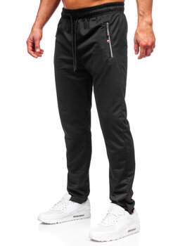 Czarne spodnie męskie dresowe Denley JX6320