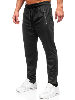 Czarne spodnie męskie dresowe Denley JX6322