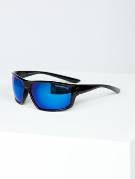 Czarno-niebieskie okulary przeciwsłoneczne Denley PLS7
