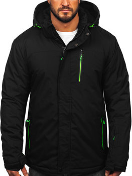 Czarno-zielona narciarska kurtka męska zimowa sportowa Denley 7097