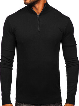 Czarny sweter męski ze stójką Denley MM6007