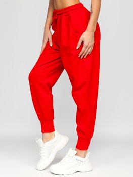 Czerwone spodnie dresowe damskie Denley 0011