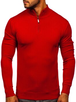 Czerwony ze stójką sweter męski Denley YY08