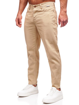 Ecru spodnie materiałowe męskie Denley GT