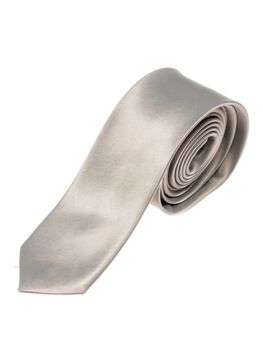 Elegancki krawat męski szary wąski Denley K001