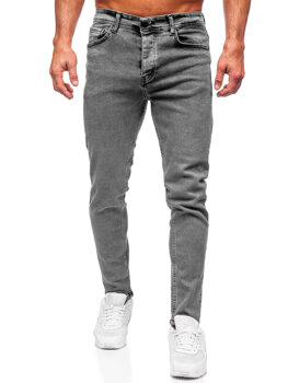 Grafitowe spodnie jeansowe męskie regular fit Denley 6345