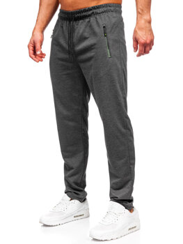 Grafitowe spodnie męskie dresowe Denley JX6319