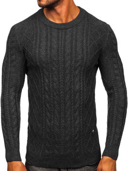 Grafitowy sweter męski Denley MM6010
