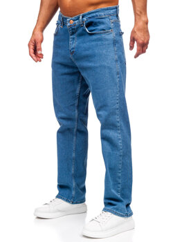 Granatowe spodnie jeansowe męskie regular Denley 5444