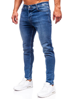 Granatowe spodnie jeansowe męskie regular fit Denley 6030