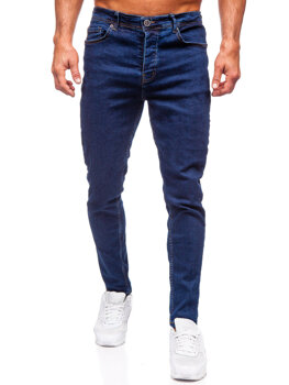 Granatowe spodnie jeansowe męskie regular fit Denley 6296