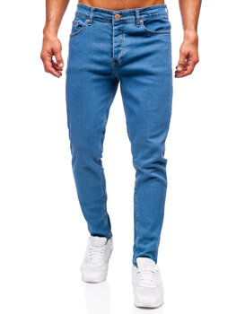 Granatowe spodnie jeansowe męskie slim fit Denley 6455