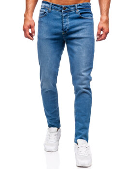 Granatowe spodnie jeansowe męskie slim fit Denley 6471