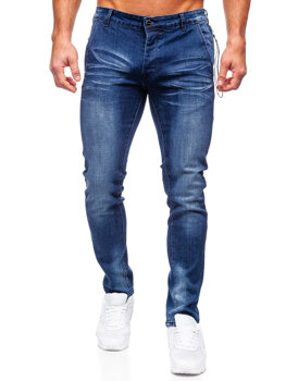 Granatowe spodnie jeansowe męskie slim fit Denley MP0091BS