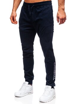 Granatowe spodnie joggery męskie Bolf B11119