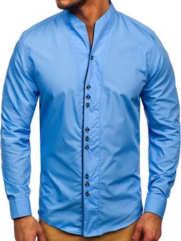 Koszula męska z długim rękawem błękitna Bolf 5720