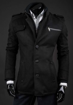Płaszcz męski zimowy czarny Denley 8856A