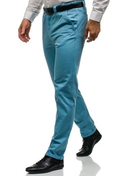 Spodnie chinosy męskie błękitne Denley 6188