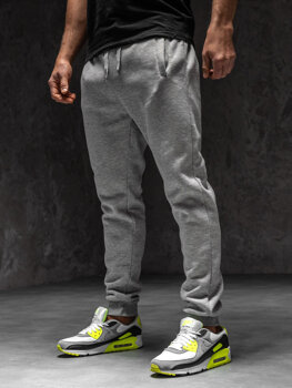 Spodnie męskie joggery dresowe  szare Denley XW01-C