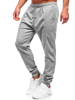 Szare spodnie męskie joggery dresowe Denley 8K183