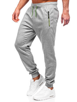 Szare spodnie męskie joggery dresowe Denley 8K220