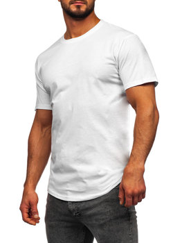 T-shirt długi męski bez nadruku biały Bolf 14290