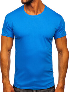 T-shirt męski bez nadruku jasnoniebieski Denley 2005
