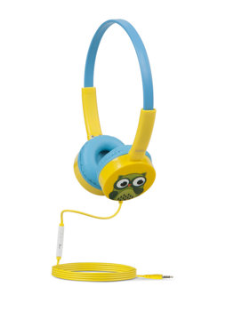 Zielone słuchawki nauszne przewodowe z mikrofonem dla dzieci W15