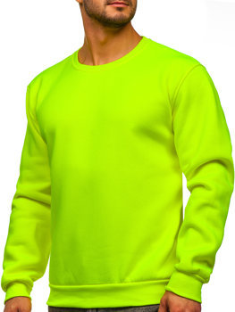 Żółty-neon gruba bluza męska bez kaptura Bolf 2001