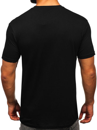 Czarny t-shirt męski z nadrukiem Bolf 192377