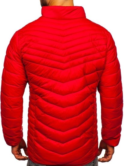 Czerwona zimowa kurtka męska pikowana Denley 1137