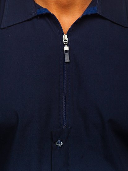 Granatowa koszula męska z długim rękawem Bolf 20702