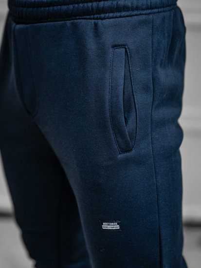 Granatowe dresowe spodnie męskie Denley KK2231A