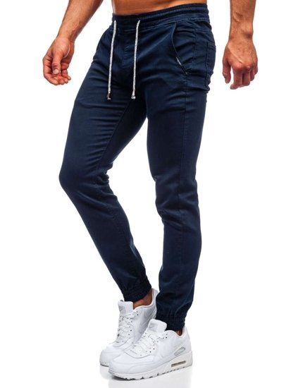 Granatowe spodnie joggery męskie Denley CT8808