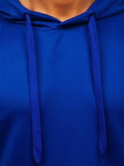 Kobaltowa bluza męska z kapturem Denley JK99118