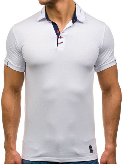 Koszulka polo męska biała Denley 1058