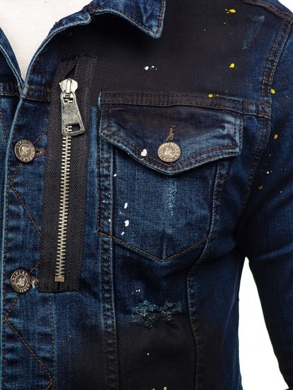 Kurtka jeansowa męska granatowa Denley 5015