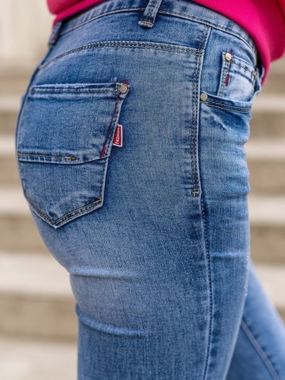 Niebieskie spodnie jeansowe damskie Skinny Denley S3336