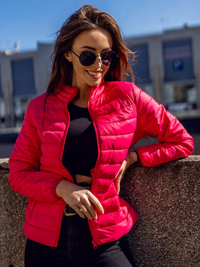 Różowa pikowana kurtka damska przejściowa Denley 20311