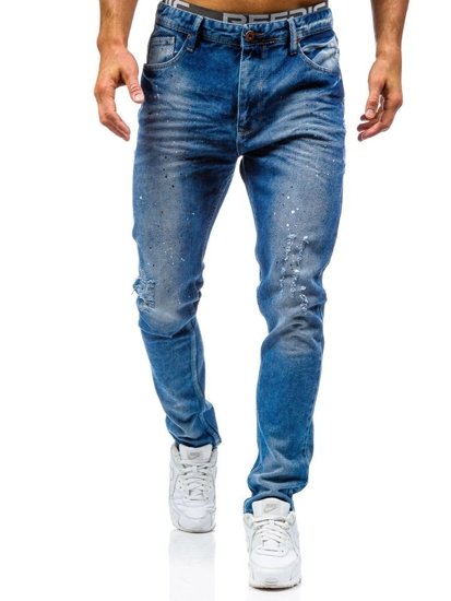 Spodnie jeansowe męskie niebieskie Denley 0165-1