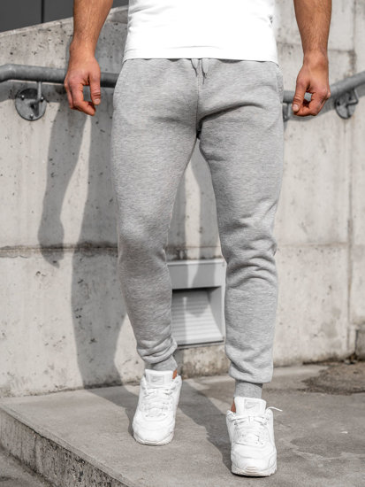 Spodnie męskie joggery dresowe szare Denley CK01