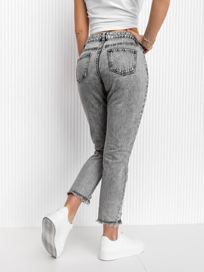 Szare spodnie jeansowe damskie Denley Y984