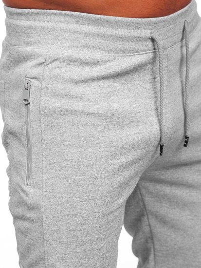 Szare spodnie męskie joggery dresowe Denley HL9161